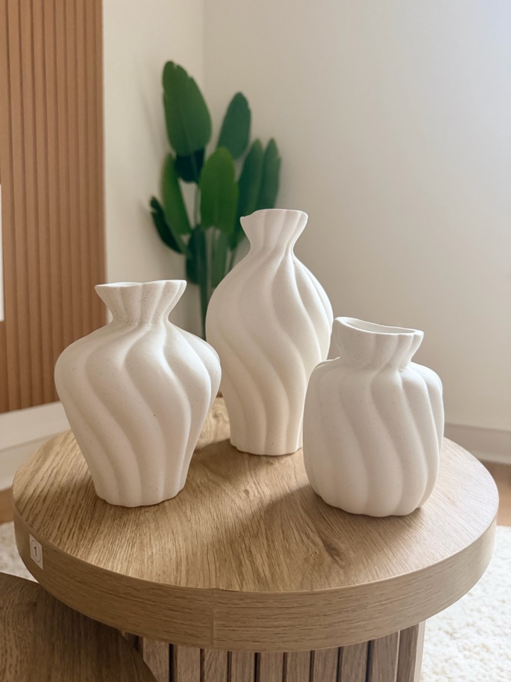 3pc Matte Ceramic Pumpkin Vase Set – Elegant Home Decor Table Centerpiece